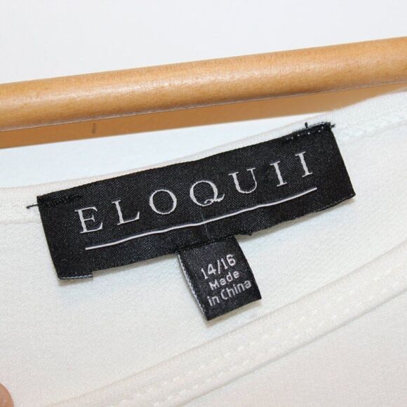 Eloquii White Dolman Sleeve Round Neck Loose-Fit Blouse Women's Size 14/16 plus - Picture 7 of 10